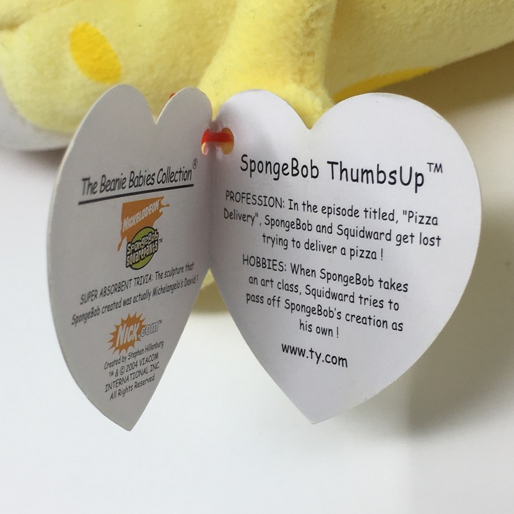 2004 TY Beanie Babies "SpongeBob" Thumbs Up - Picture 4 of 7